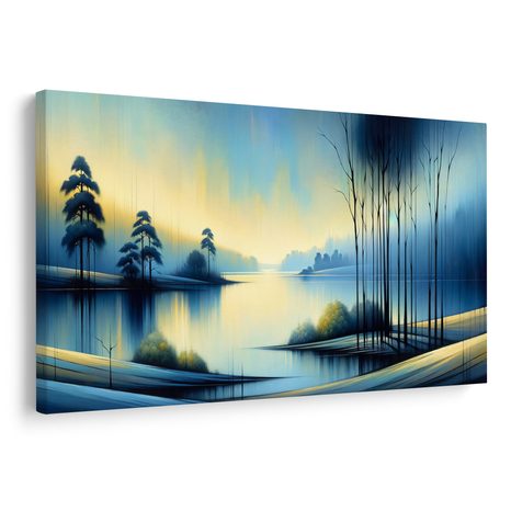 WANDBILD RUHIGER SEE IN BLAU - BILDER SEEN - BILDER