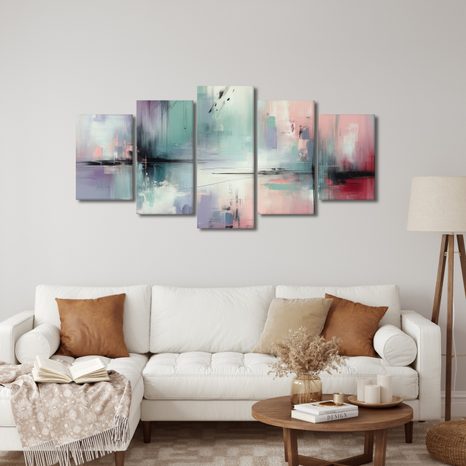 5-DÍLNÝ OBRAZ ABSTRAKTNÍ HARMONIÍ BAREV - ABSTRAKTNÍ OBRAZY - OBRAZY