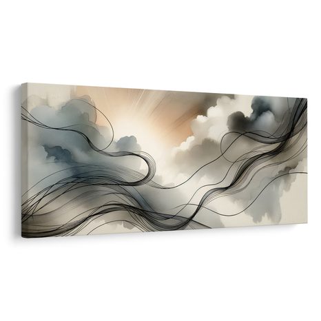 WANDBILD TANZ VON STRAHLEN UND SCHATTEN - WANDBILDER ABSTRAKTE FORMEN - BILDER