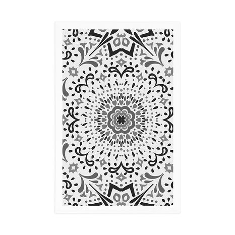 POSTER – MOTIVO ETNICO UNICO IN BIANCO E NERO - NERO E BIANCO - POSTER