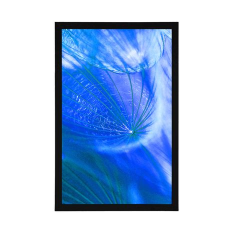 PLAKÁT KRÁSNÁ PAMPELIŠKA V MODRÉM PROVEDENÍ - KVĚTINY - PLAKÁTY