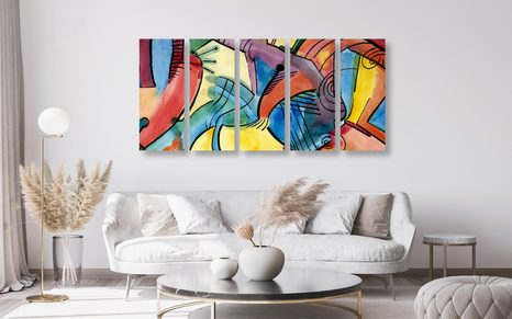 5-RÉSZES KÉP ABSZTRAKT MŰVÉSZET - ABSZTRAKT KÉPEK - KÉPEK