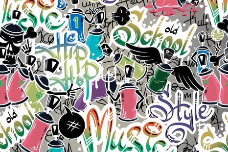 TAPETE STREET ART MIT BUNTEN ELEMENTEN - TAPETEN - 🔥 TOTALAUSVERKAUF