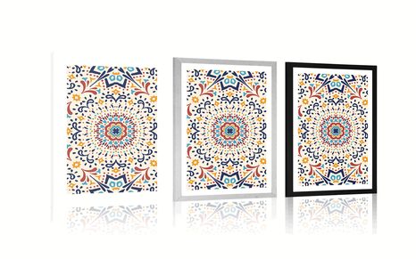 PLAKAT S PASPARTUJEM EDINSTVENI ETNO VZOREC - ABSTRAKTNI IN VZORČASTI - PLAKATI