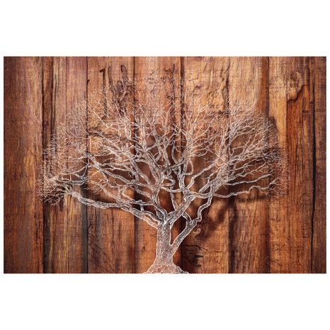 TAPETE BAUM AUF HÖLZERNEM HINTERGRUND - TAPETEN MIT NATURMOTIVEN - TAPETEN