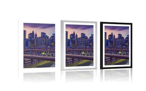 PLAGÁT S PASPARTOU RUŠNÉ VEĽKOMESTO - MESTÁ - PLAGÁTY