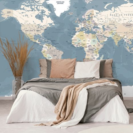 SELF ADHESIVE WALLPAPER STYLISH VINTAGE WORLD MAP - SELF-ADHESIVE WALLPAPERS - WALLPAPERS