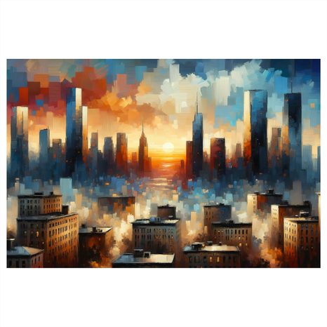 OBRAZ MĚSTO V ZÁŘI SLUNCE - OBRAZY MĚSTA - OBRAZY