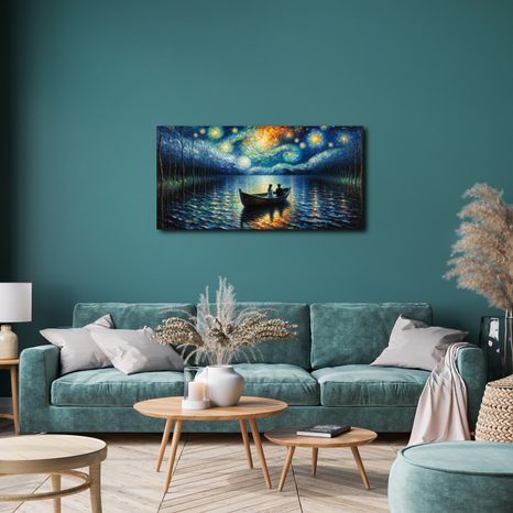OBRAZ VEČERNÍ KLID NA HLADINĚ - OBRAZY PŘÍRODY A KRAJINY - OBRAZY
