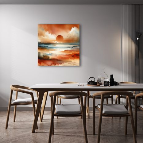 OBRAZ ČERVÁNKY NAD KRAJINOU - OBRAZY VÝCHOD A ZÁPAD SLUNCE - OBRAZY