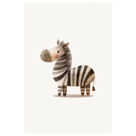 OBRAZ ROZTOMILÁ PRUHOVANÁ ZEBRA - DĚTSKÉ OBRAZY ZVÍŘÁTKA - OBRAZY