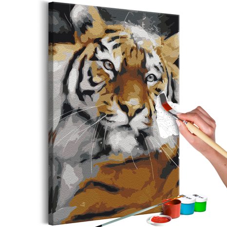 PICTURE PAINTING BY NUMBERS FRIENDLY TIGER