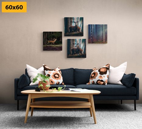 SET OBRAZŮ KOUZLO LESNÍCH ZVÍŘAT - SESTAVY OBRAZŮ - OBRAZY