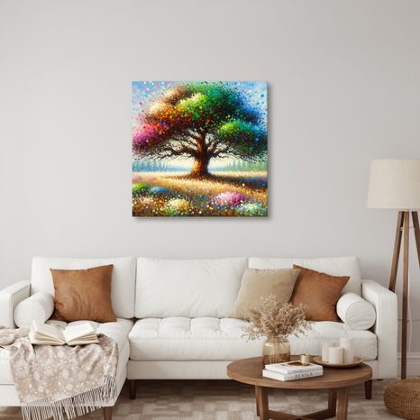 OBRAZ DUHOVÝ STROM ŽIVOTA NA LOUCE - OBRAZY STROMY ŽIVOTA - OBRAZY