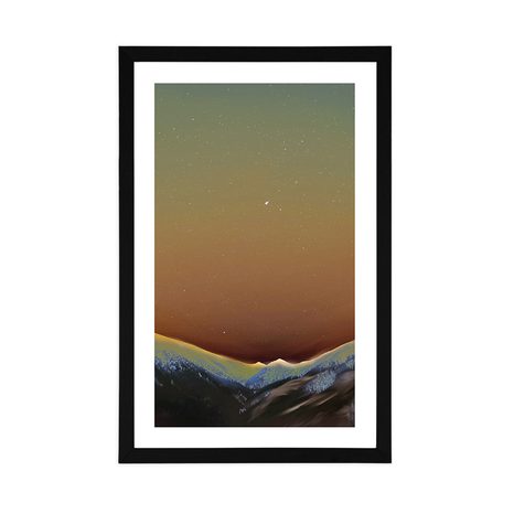 POSTER MIT PASSEPARTOUT BEZAUBERNDE NATUR BEI NACHT - MOTIVE AUS UNSERER WERKSTATT - POSTER