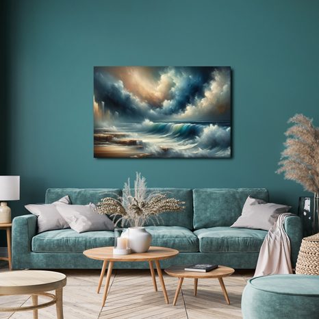 OBRAZ BOUŘE NAD OCEÁNEM - OBRAZY MOŘE A PLÁŽ - OBRAZY