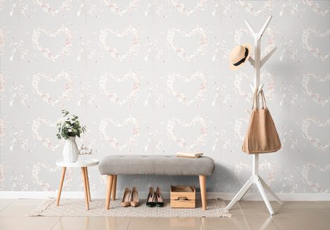 TAPETE VOLKSHERZ MIT HAUCH VON FRÜHLING - VINTAGE- UND RETRO-TAPETEN - TAPETEN