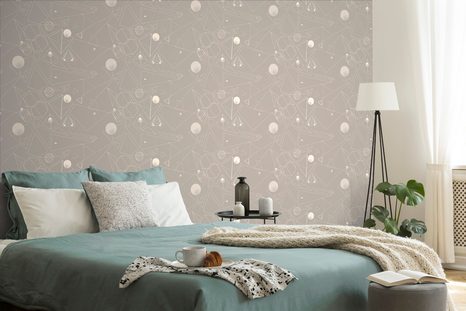 TAPETE ABSTRAKTE GEOMETRIE - GEMUSTERTE TAPETEN - TAPETEN