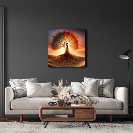 OBRAZ ZÁPAD SLUNCE A STROM ŽIVOTA - OBRAZY STROMY ŽIVOTA - OBRAZY
