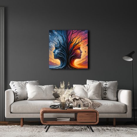 OBRAZ TVÁŘE V KORUNÁCH STROMŮ ŽIVOTA - OBRAZY STROMY ŽIVOTA - OBRAZY