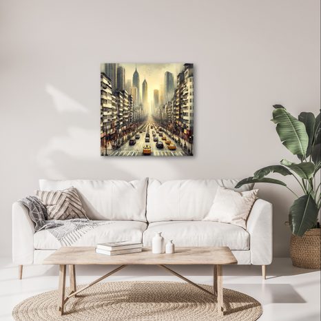 OBRAZ RUCH VELKOMĚSTA V PODVEČER - OBRAZY MĚSTA - OBRAZY