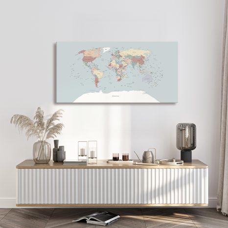 OBRAZ NA KORKU MAPA SVĚTA V BAREVNÉM PROVEDENÍ - PICTURES ON CORK - PICTURES