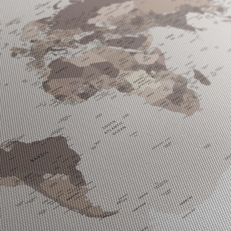 OBRAZ NA KORKU MAPA SVĚTA V BÉŽOVÉ - PICTURES ON CORK - PICTURES