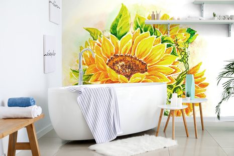 SELF ADHESIVE WALLPAPER BEAUTIFUL SUNFLOWER - SELF-ADHESIVE WALLPAPERS - WALLPAPERS
