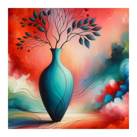 OBRAZ ZÁŘIVÁ VÁZA V ABSTRAKCI - OBRAZY STROMY ŽIVOTA - OBRAZY
