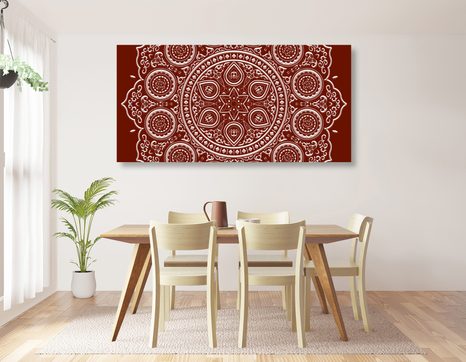 TABLOU MANDALA ETNICĂ FINĂ ÎN DESIGN VIȘINIU - TABLOURI FENG SHUI - TABLOURI