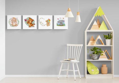 SET OBRAZŮ ZVÍŘÁTKA PRO DĚTI - SESTAVY OBRAZŮ - OBRAZY