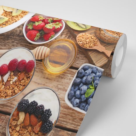 FOTOTAPETA ZDRAVÁ SNÍDANĚ - TAPETY JÍDLA A NÁPOJE - TAPETY