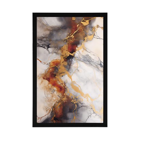 PLAKAT SMEĐE-SIVI MRAMOR - MRAMORNA APSTRAKCIJA - PLAKATI