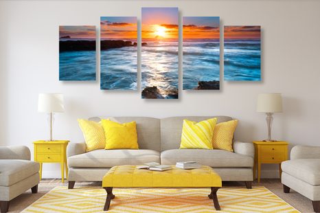 КАРТИНИ ОТ 5 ЧАСТИ – СЛЪНЦЕ НАД МОРЕТО - КАРТИНИ НА ПРИРОДАТА И ПЕЙЗАЖИ - КАРТИНИ