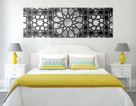 QUADRO SU TELA – MOSAICO ORIENTALE IN BIANCO E NERO - STAMPE E QUADRI - 🔥 SVENDITA TOTALE