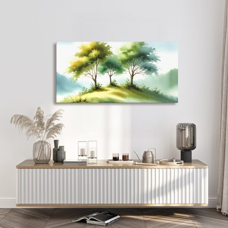 OBRAZ ZELENÁ KRAJINA SE STROMY - OBRAZY STROMY ŽIVOTA - OBRAZY