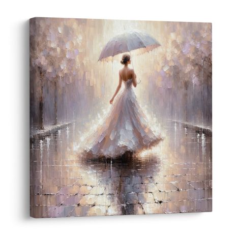 OBRAZ ŽENA KRÁČEJÍCÍ V DEŠTI - OBRAZY ŽENY - OBRAZY