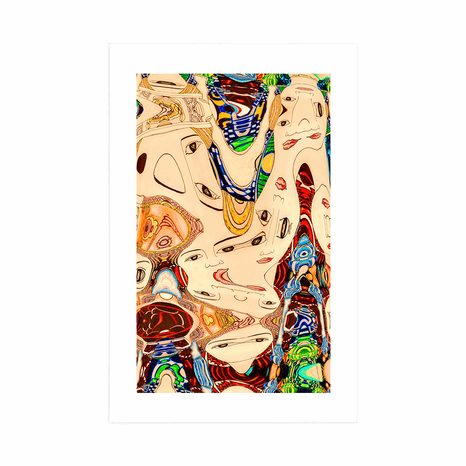 PLAKAT S PASPARTUOM MAJKA U APSTRAKTNOM DIZAJNU - APSTRAKTNI I S UZORKOM - PLAKATI