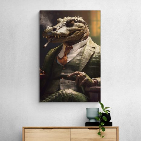 CANVAS PRINT ANIMAL GANGSTER CROCODILE - PICTURES - 🔥 TOTAL SALE 🔥