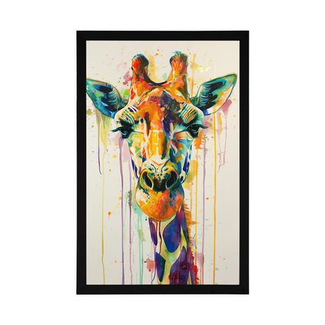POSTER – GIRAFFA CON IMITAZIONE PITTORICA - GIRAFFE E ZEBRE - POSTER