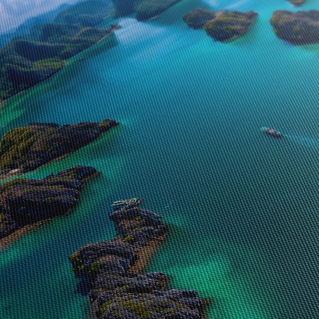 WANDBILD TROPISCHE LAGUNE AUS DER LUFT - BILDER MEER UND STRAND - BILDER