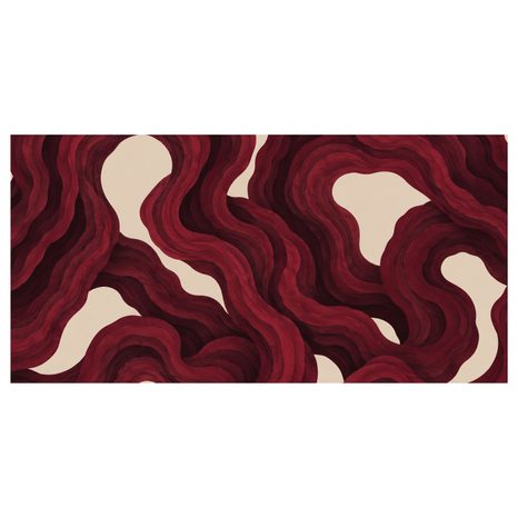 TABLEAU SUR TOILE – FORMES FLUIDES ROUGE PROFOND - IMAGES FORMES ABSTRAITES - TABLEAUX