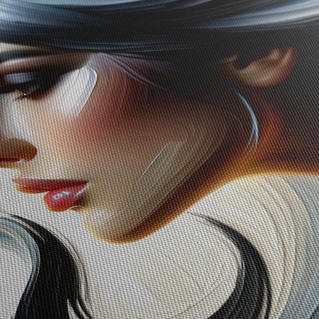 WANDBILD ELEGANTES PROFIL MIT BUNTEN HAAREN - WANDBILDER FRAUEN - BILDER