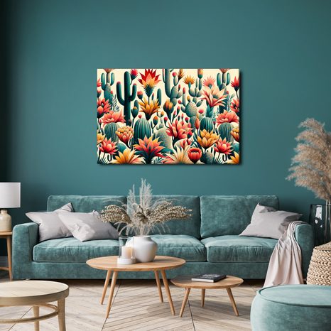 WANDBILD BLÜHENDE KAKTEEN - BILDER BLUMEN - BILDER