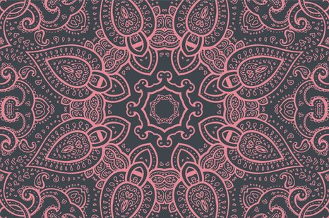 TAPETA MANDALA S INDICKÝM NÁDECHEM V RŮŽOVÉ - TAPETY FENG SHUI - TAPETY