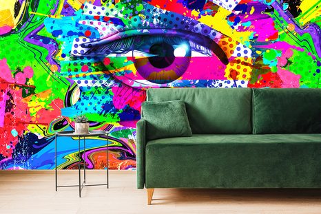 TAPETA LIDSKÉ OKO V POP-ART STYLU - ABSTRAKTNÍ TAPETY - TAPETY
