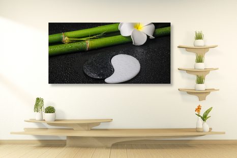 OBRAZ SPA ZÁTIŠÍ SE SYMBOLEM JIN A JANG - OBRAZY FENG SHUI - OBRAZY