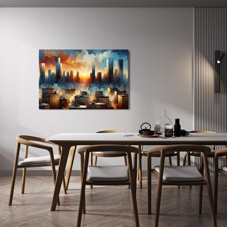 OBRAZ MĚSTO V ZÁŘI SLUNCE - OBRAZY MĚSTA - OBRAZY