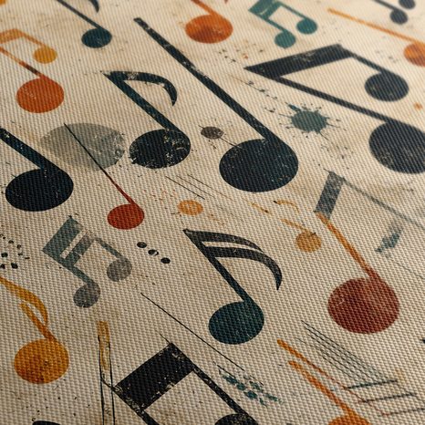 5-TEILIGES WANDBILD MUSIKALISCHE HARMONIE IM ABSTRAKTEN - MUSIKBILDER - BILDER