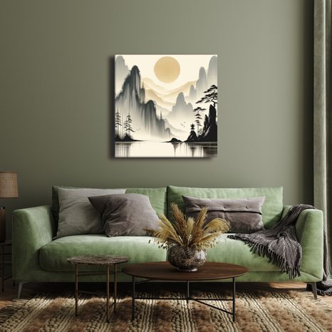 OBRAZ CHRÁM U JEZERA - OBRAZY JEZERA - OBRAZY